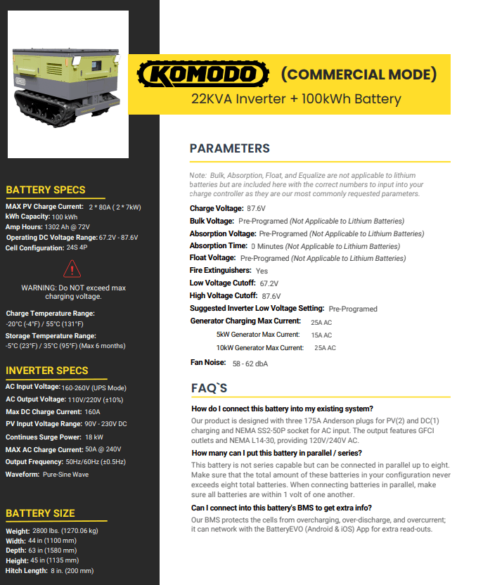 KOMODO commercial POWER TANK